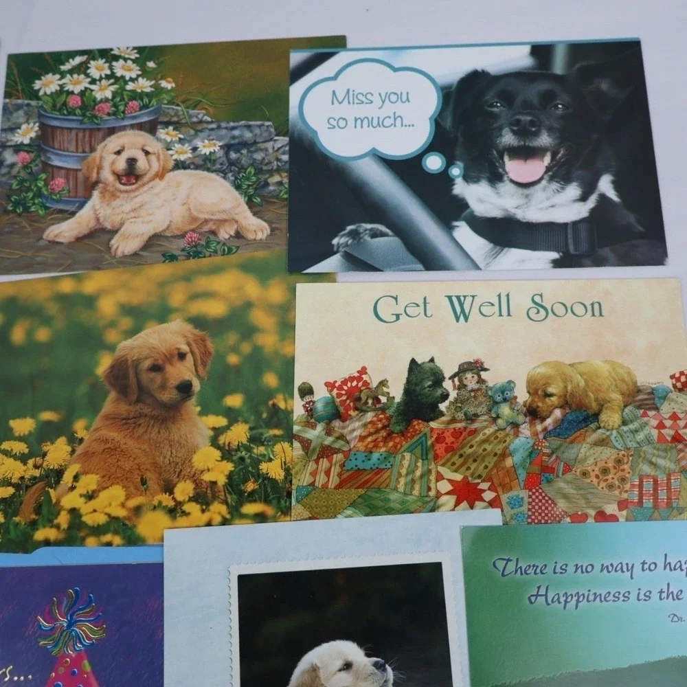 VTG Dog Puppy Themed Greeting‎ Cards (24) NOS All Occassions